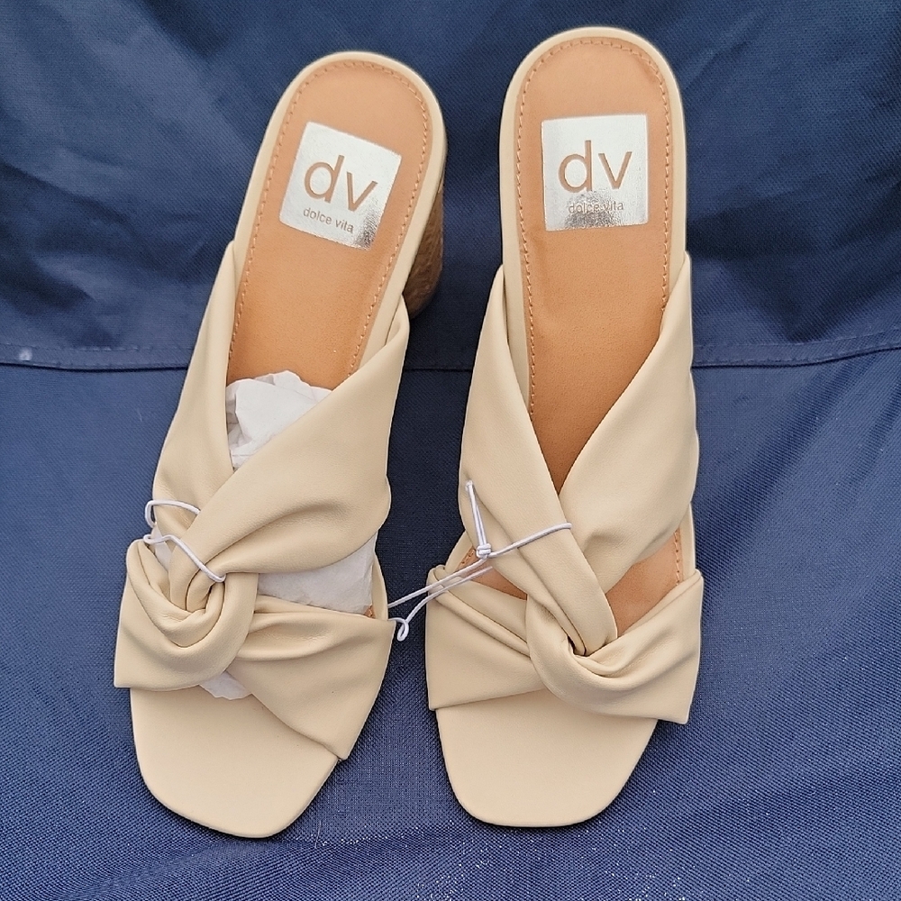 DV by Dolce Vita Women's Cream Knotted Slide Sandals